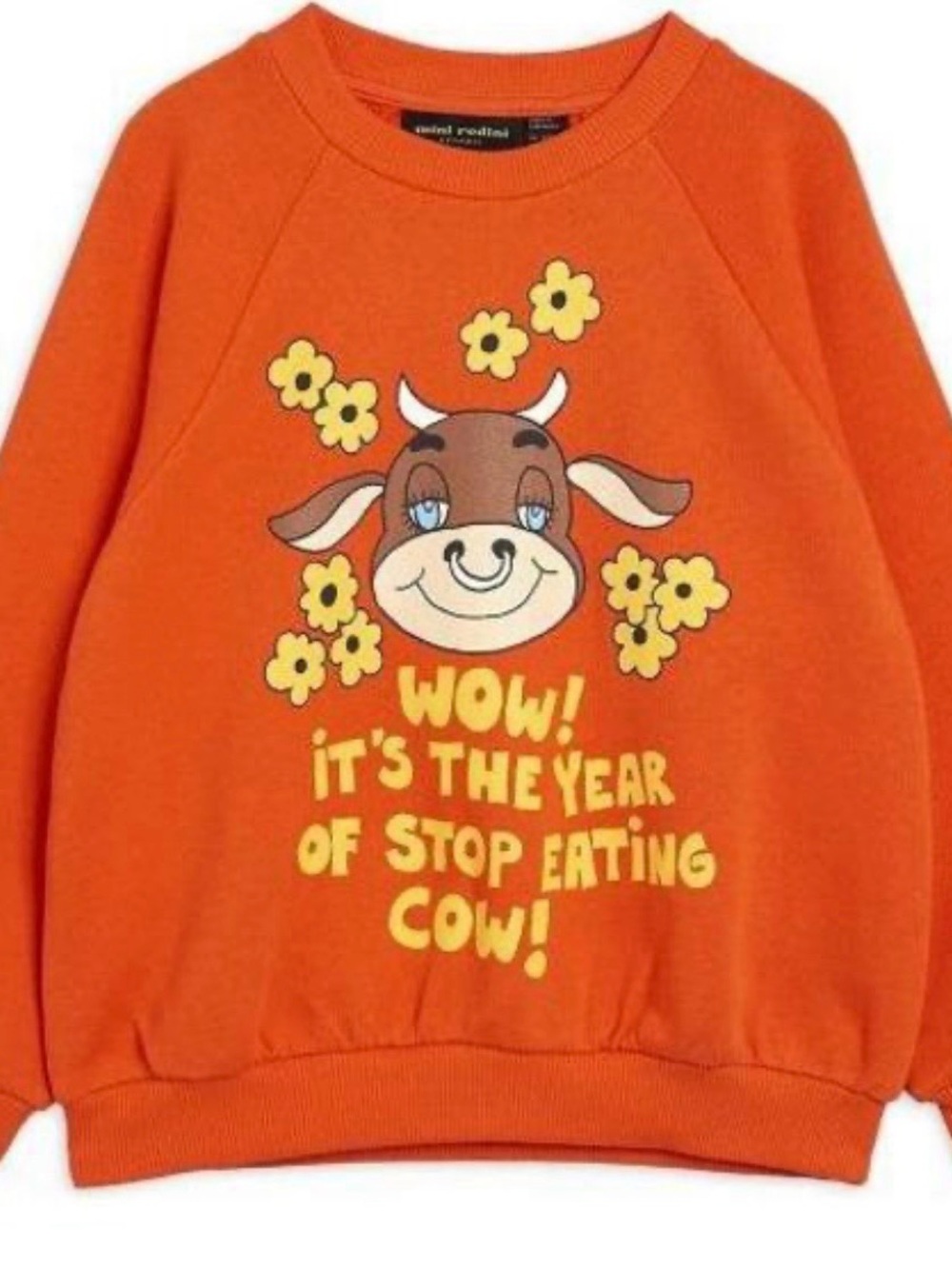 Mini Rodini Wow Cow Graphic Sweatshirt Size 104/110 (4-5Y)